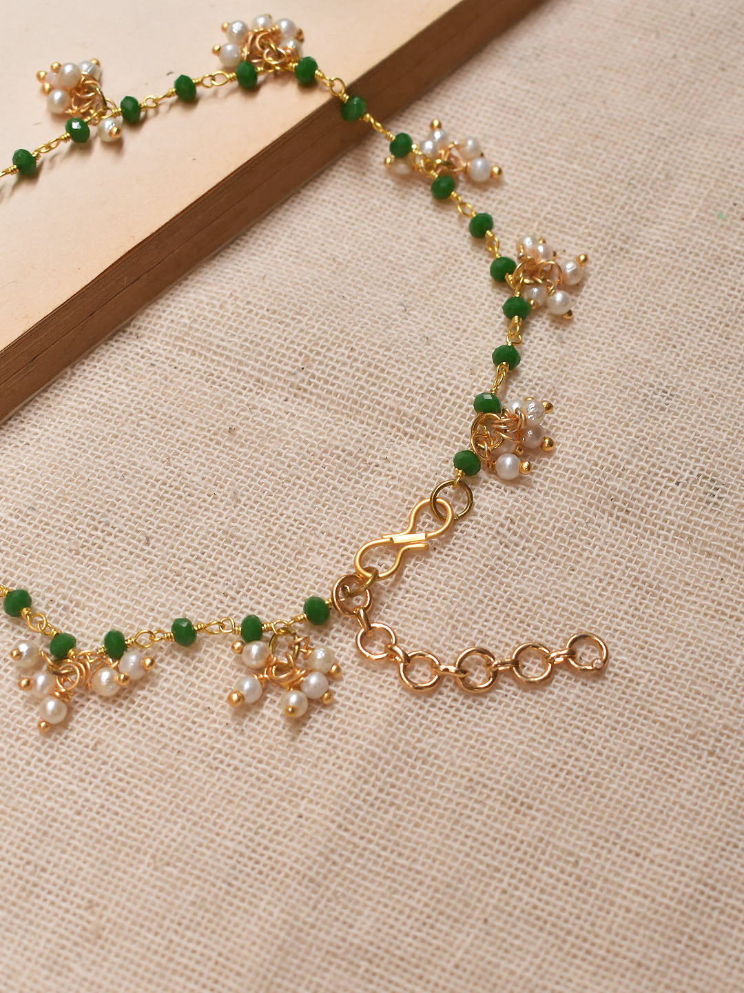 Geometrical Design Pearl Anklet