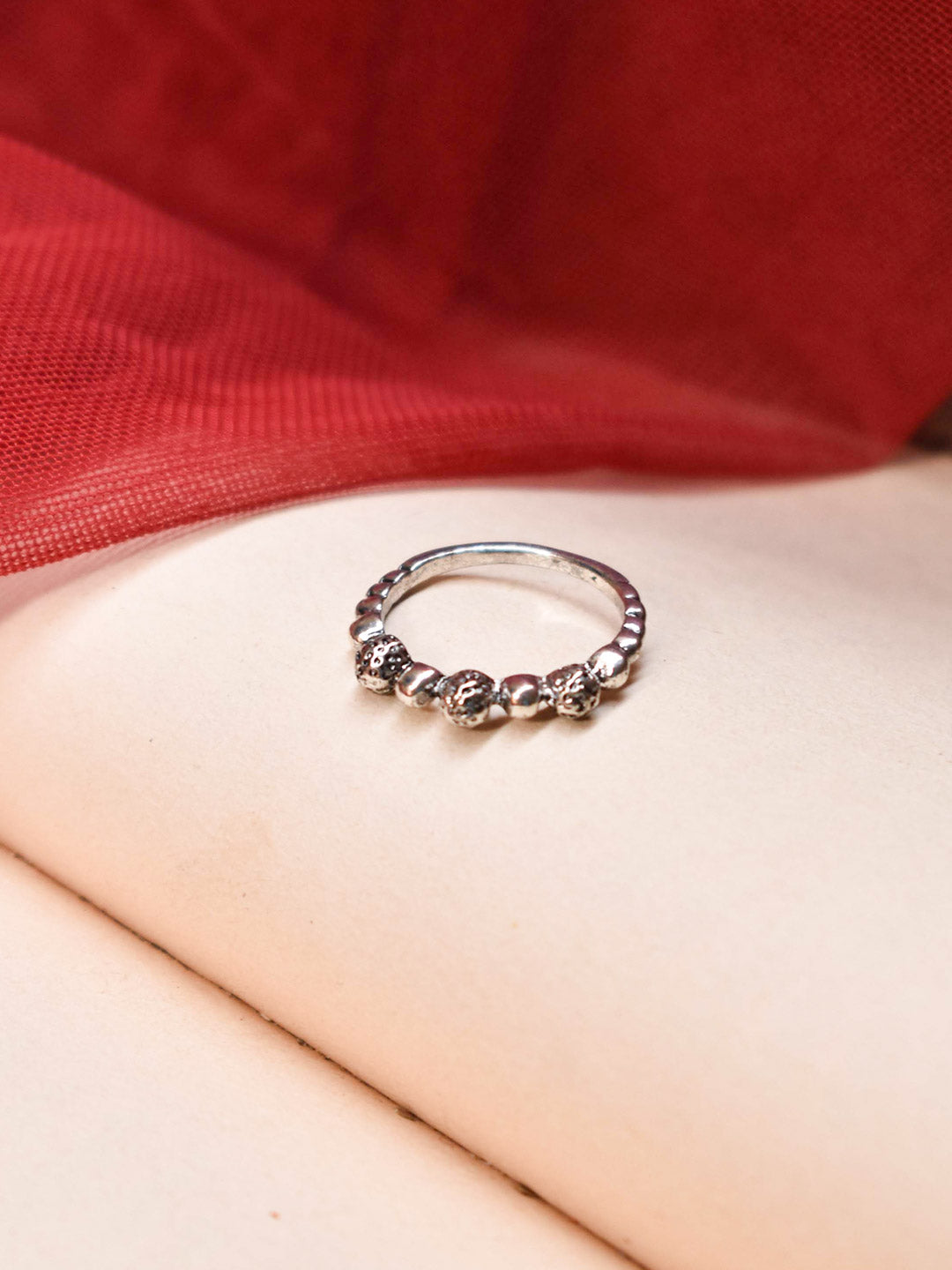 Silver Plated Geometric Design Finger Ring