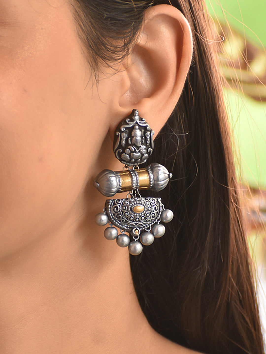 Vinayaki — Ganesha Design Handcrafted Jhumka Earrings