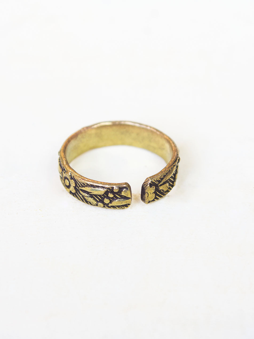 High Quality Antique Gold Plated Floral Design Adjustable Imitation Toe Ring
