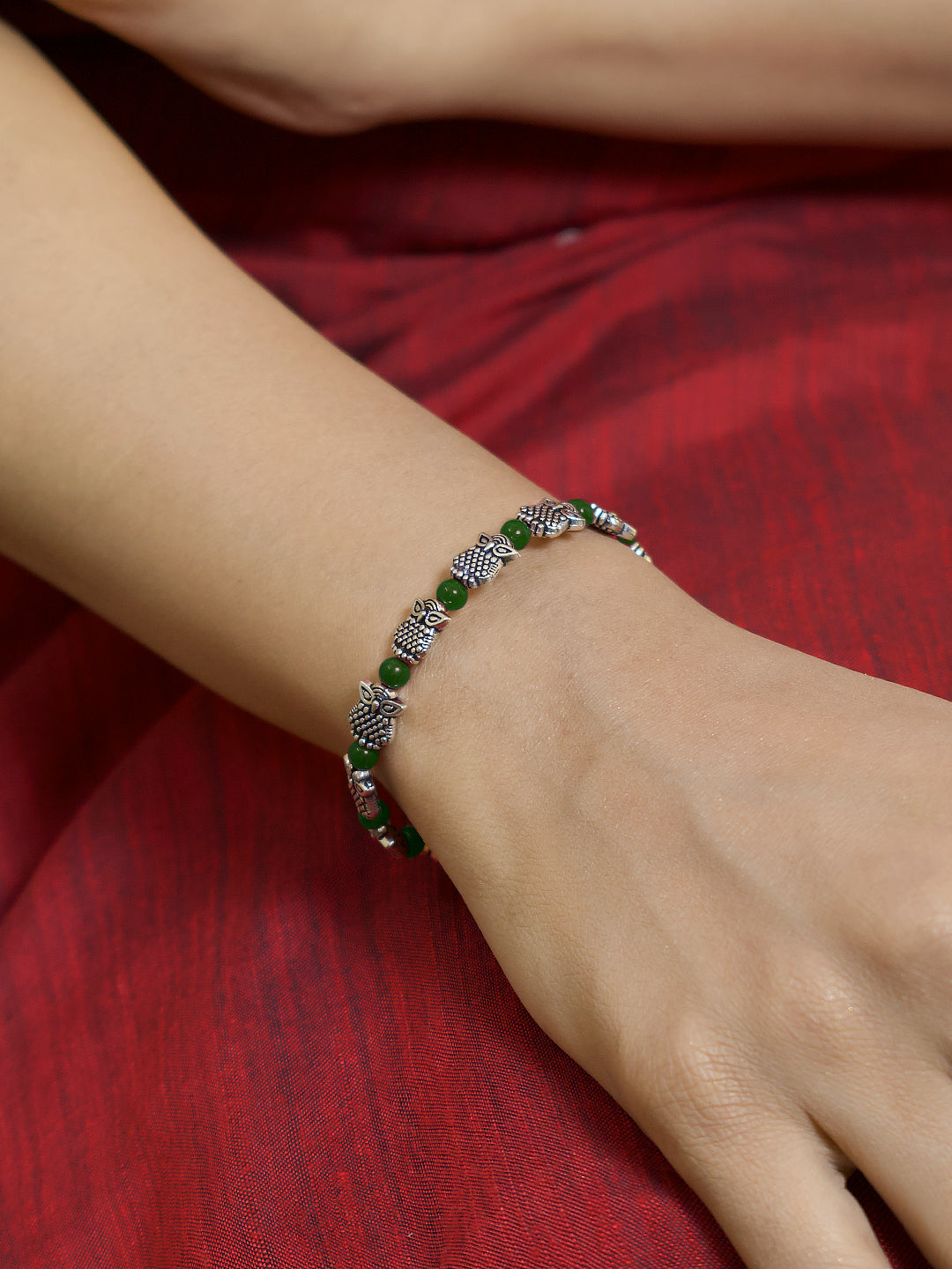 Owl Design German Silver Bangle