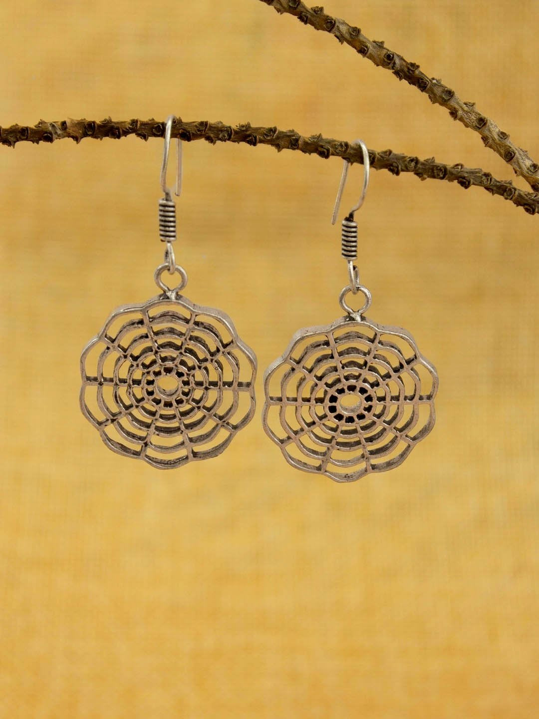 German Silver Jhumka Earrings