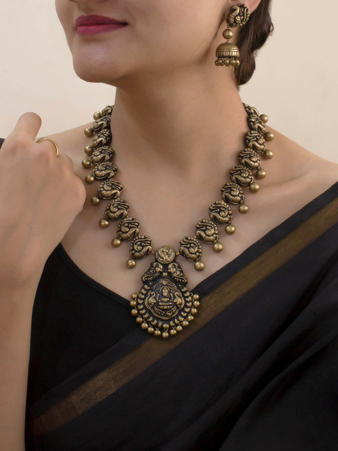 Swarna Rekha — Lakshmi Design Hand Painted Terracotta Jewellery Set