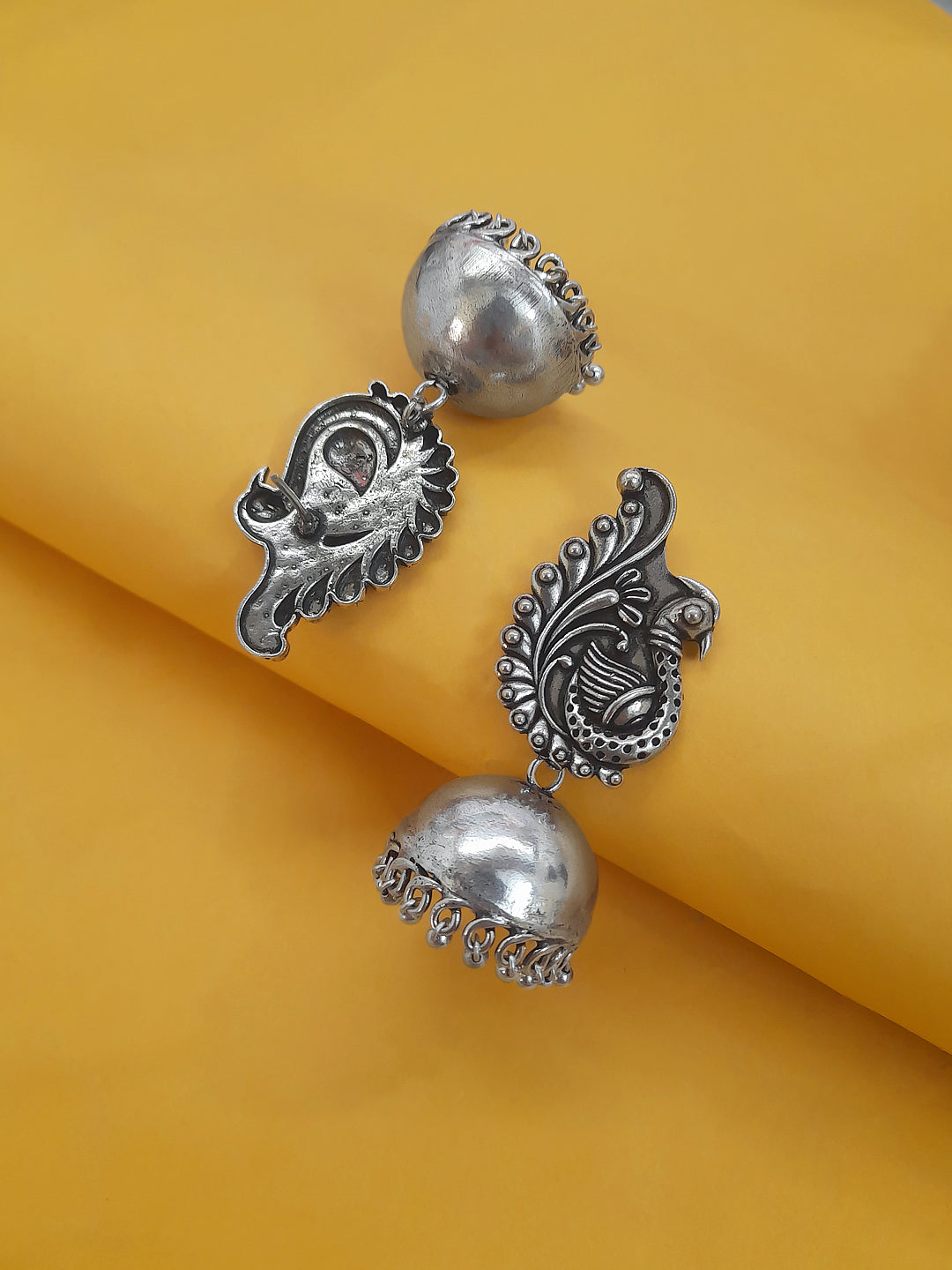 Peacock Design German Silver Earring