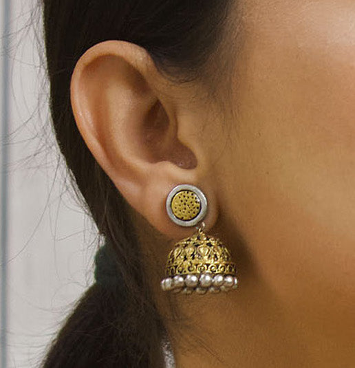 Dual Toned Terracotta Jhumka Earring