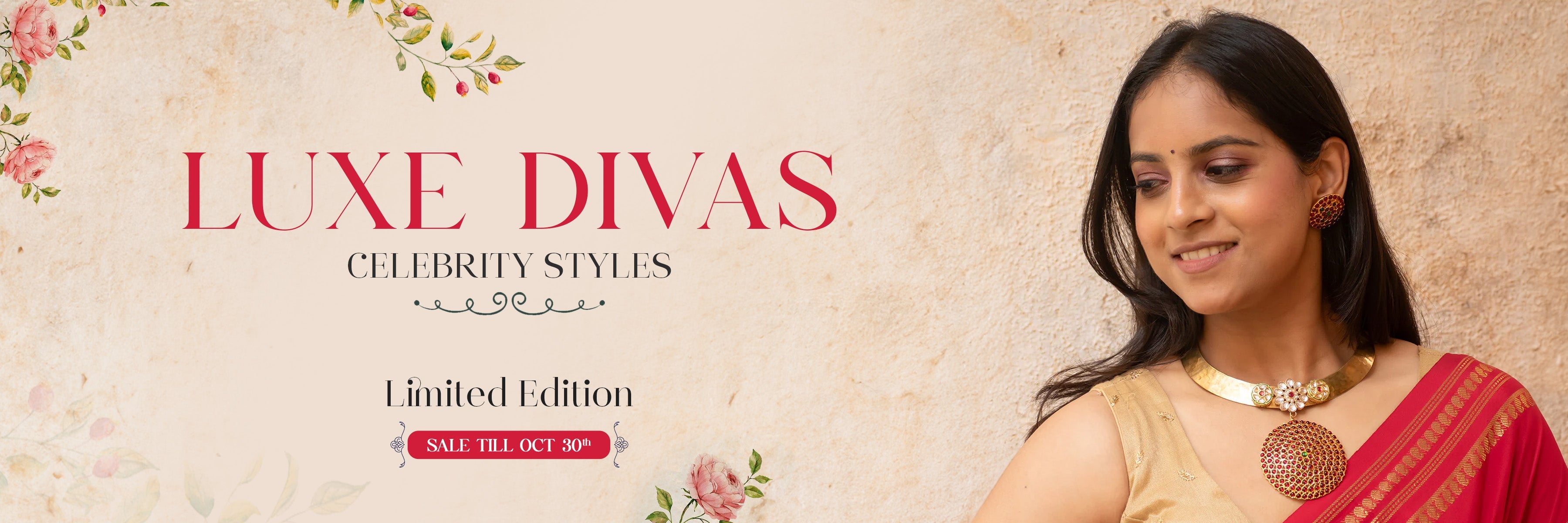 Luxe Divas Celebrity Styles in Premium Gold Finish Kundan & Kemp Stones Temple Jewellery Collection