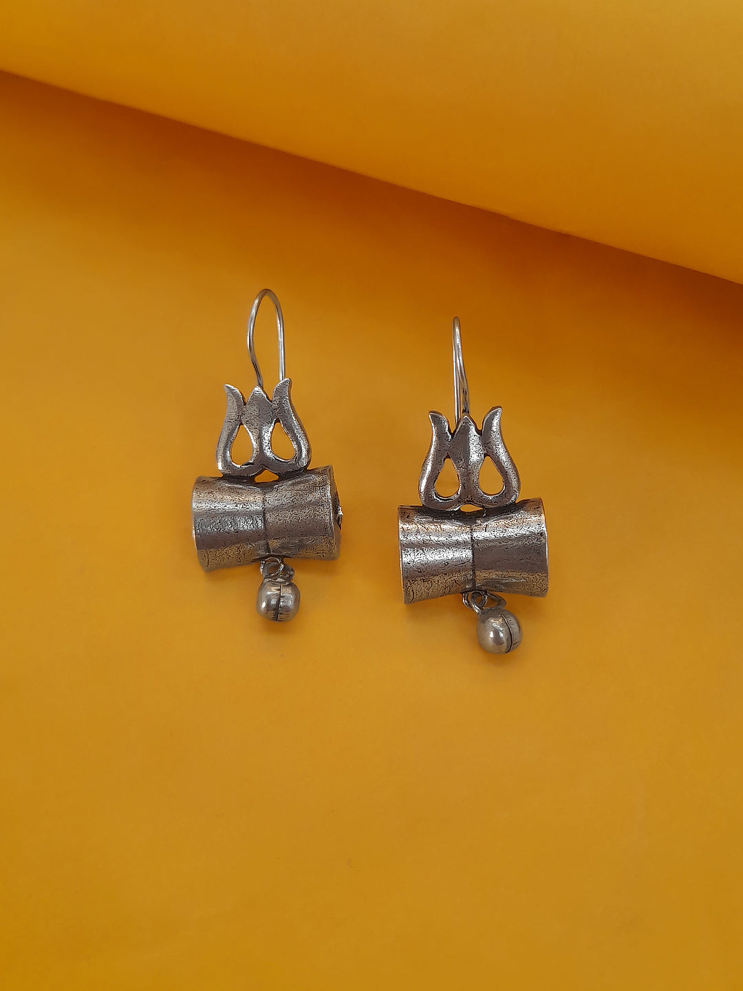 Trishul Design German Silver Earring