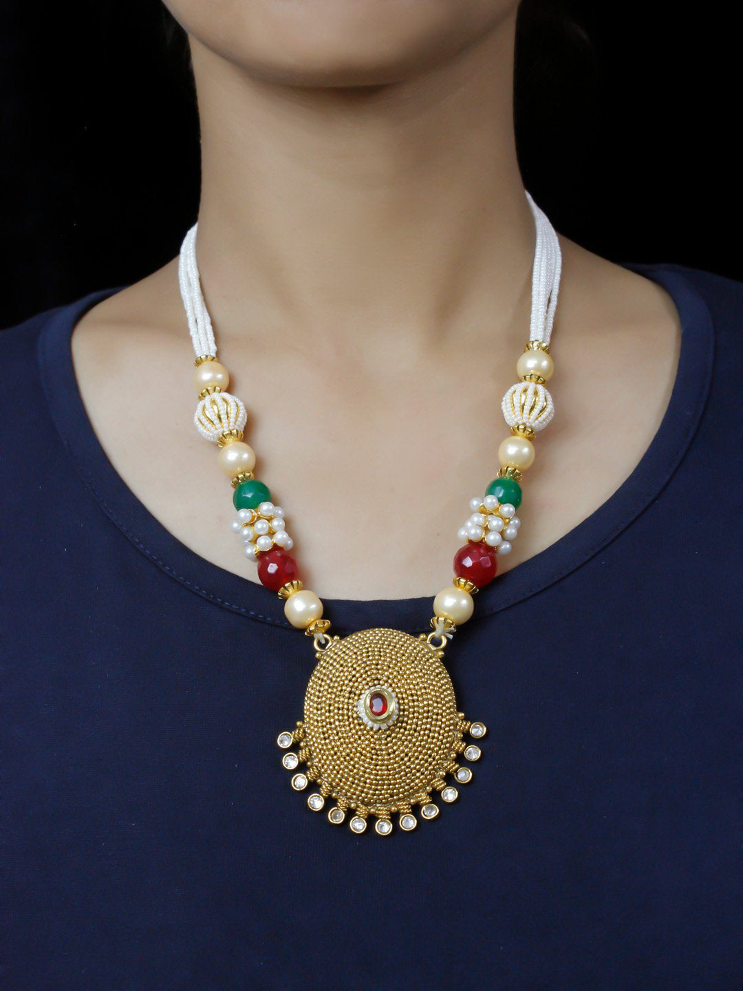 Avismaya Gold Plated Meenakari Necklace