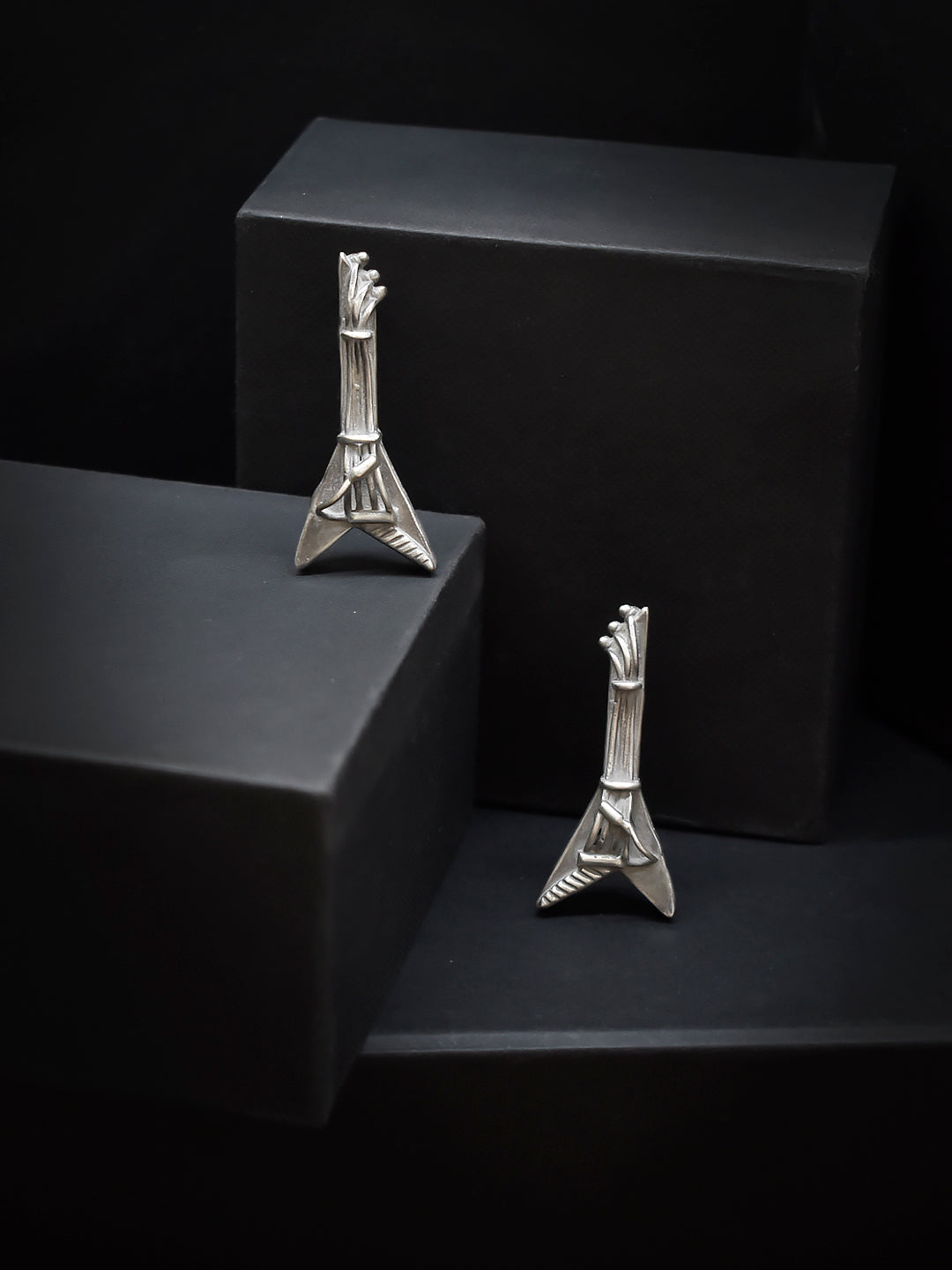 Silver Plated Arrow Design Stud Earring