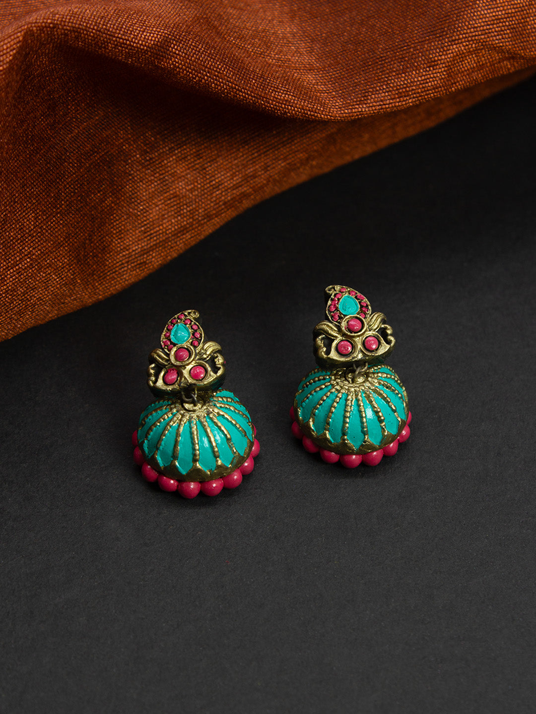 Komalangi — Mango Design Hand Painted Terracotta Earrings