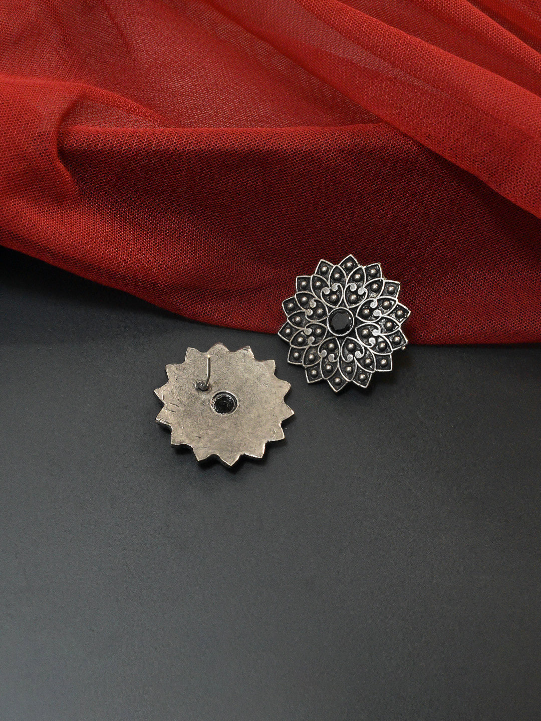 Flower Design German Silver Earring