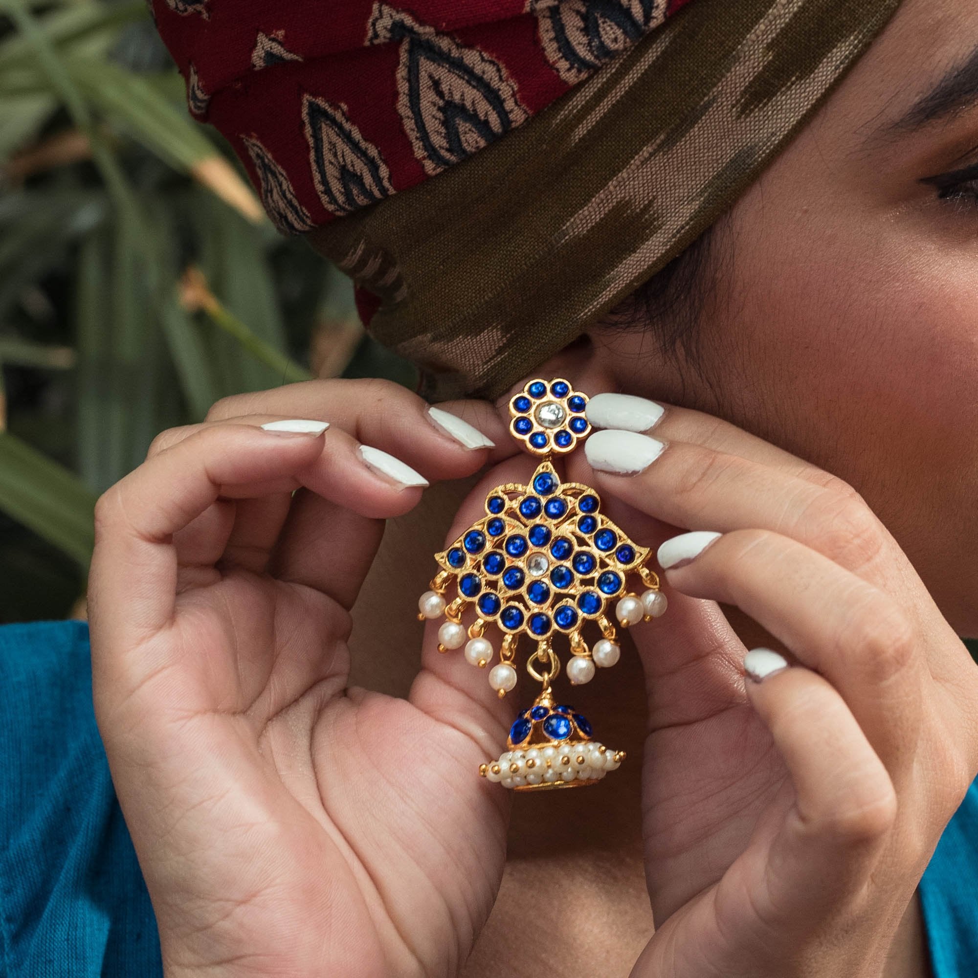 Designer Jewelry Stud Earring With Dropping Jhumka