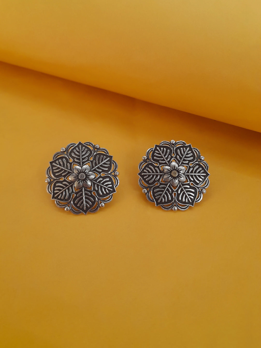 Flower Design German Silver Earring