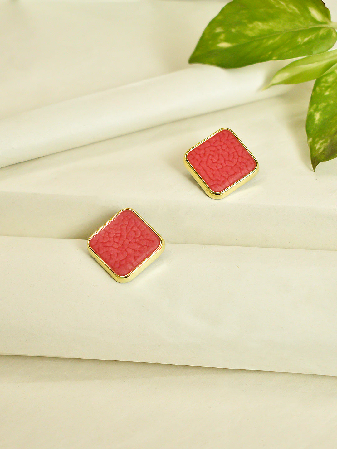 Square Design  Brass Earring