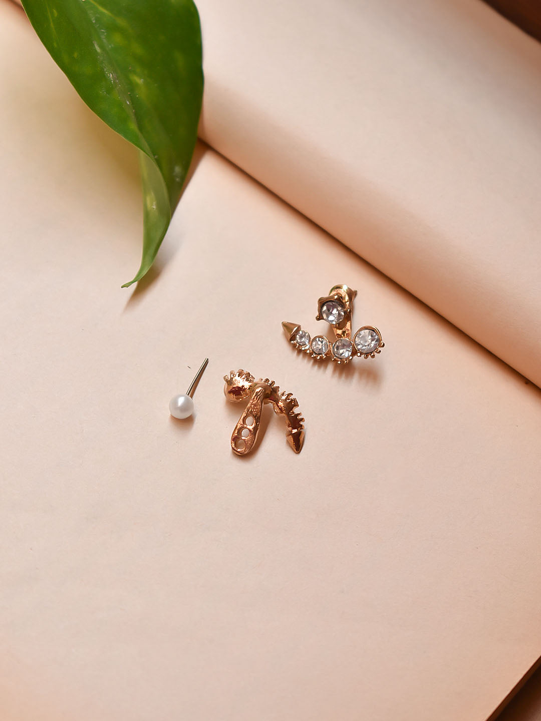 Gold Plated Geometric Design Stud Earring
