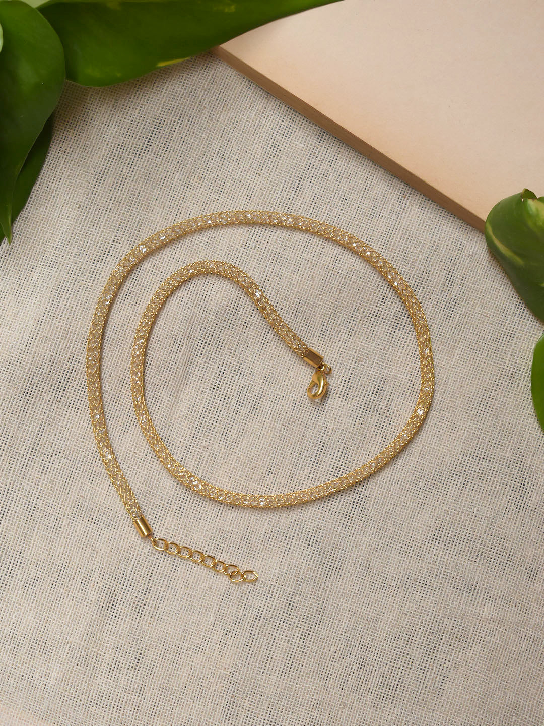 Gold Plated Geometric Design Medium Necklace
