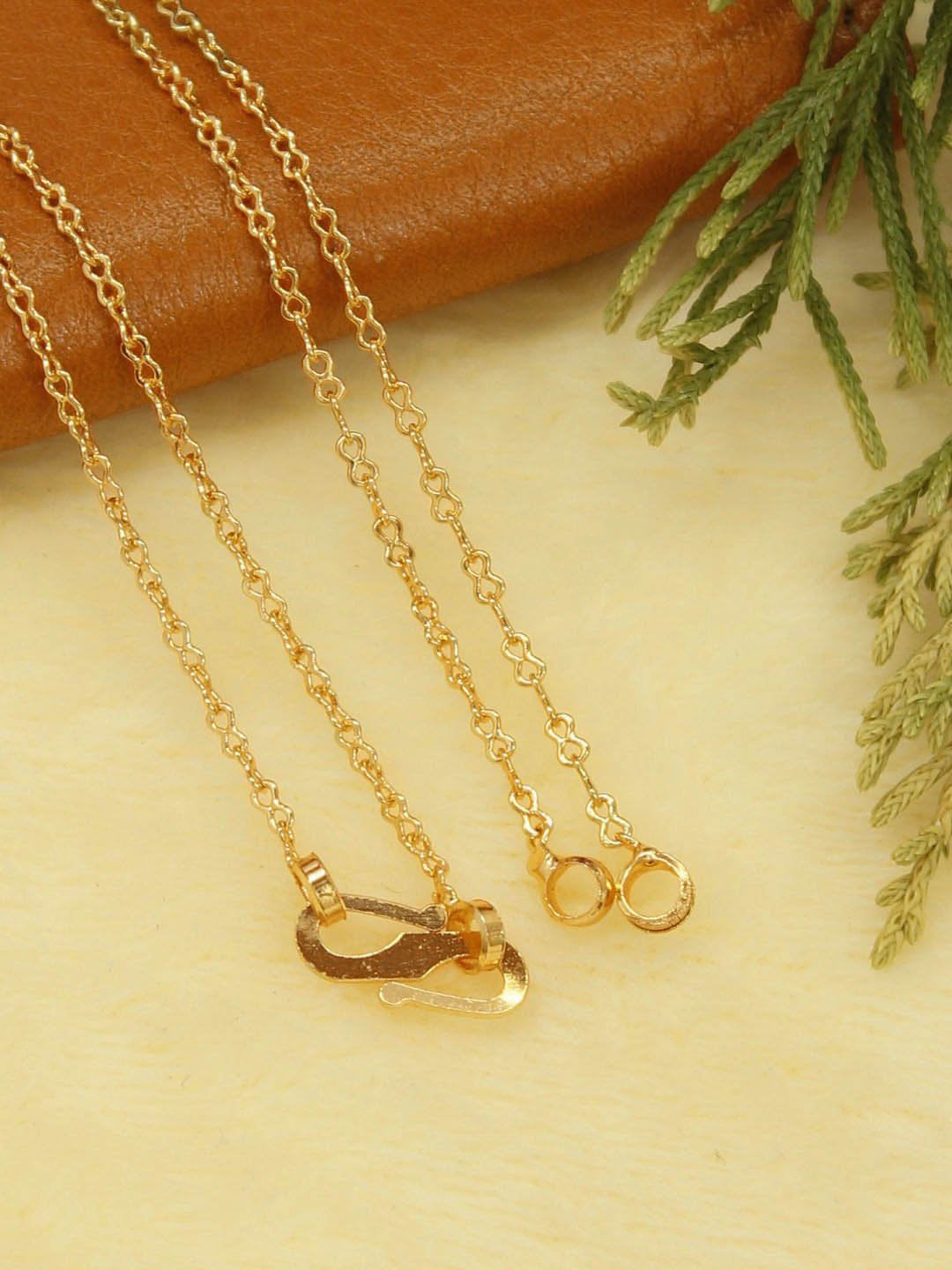 Avismaya Gold Plated Geometric Design Necklace Chain