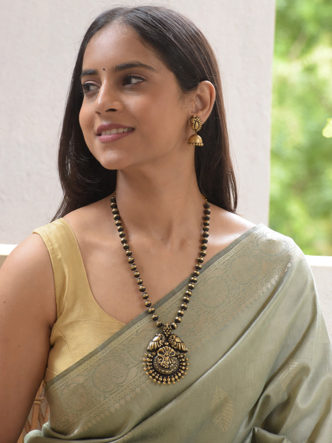 Gopalakrishna Design Hand Painted Terracotta Jewellery Set
