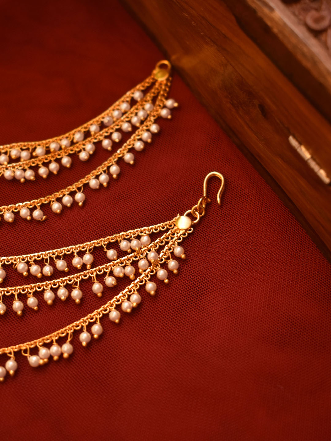 Avismaya High Quality Gold Plated Three Layered With Pearls Mati