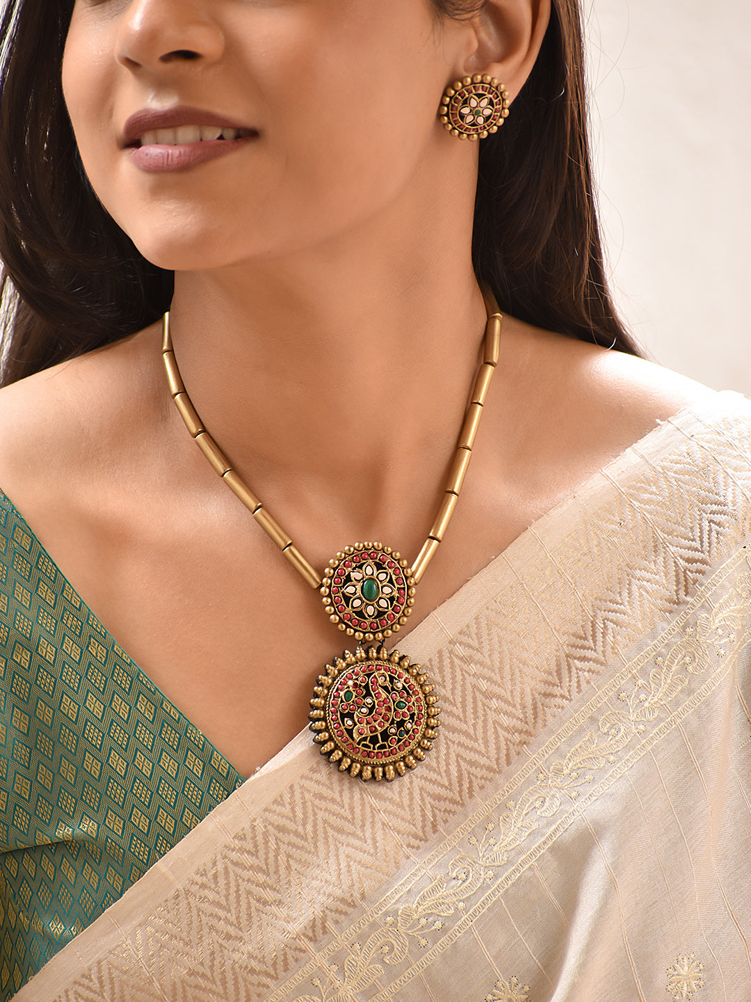 Yugala — Dual Pendant Circular Necklace