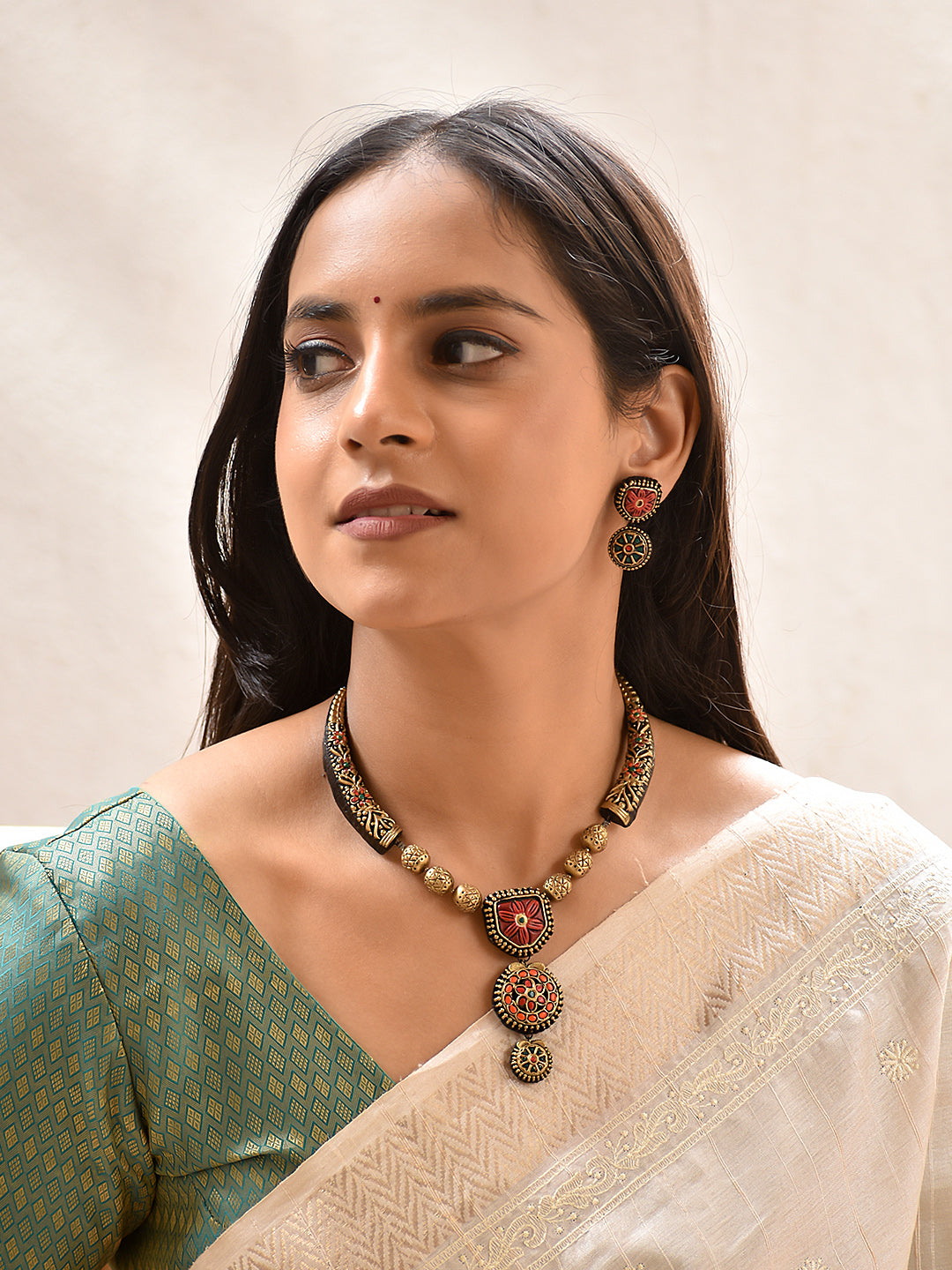 Karnika — Black & Red Statement Necklace