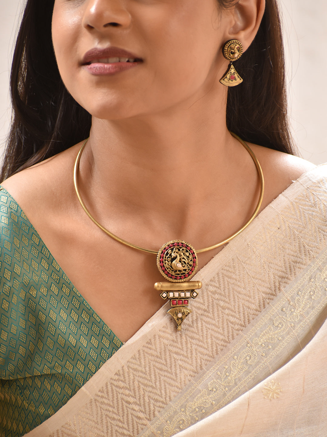 Morpankhi — Peacock Motif Choker Necklace