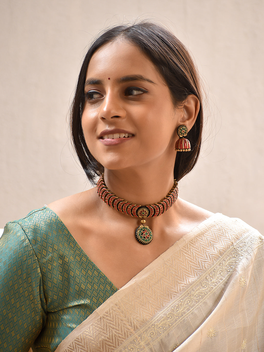 Sindoori — Red Choker with Pendant Drop