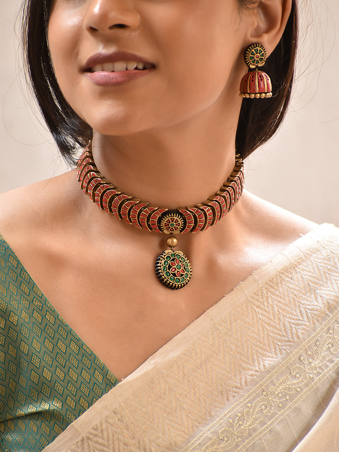 Sindoori — Red Choker with Pendant Drop