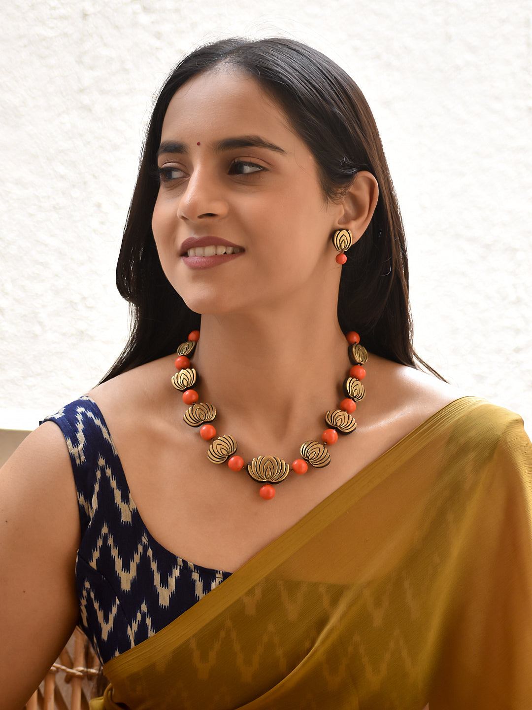 Saroja — Lotus Motif Beaded Necklace