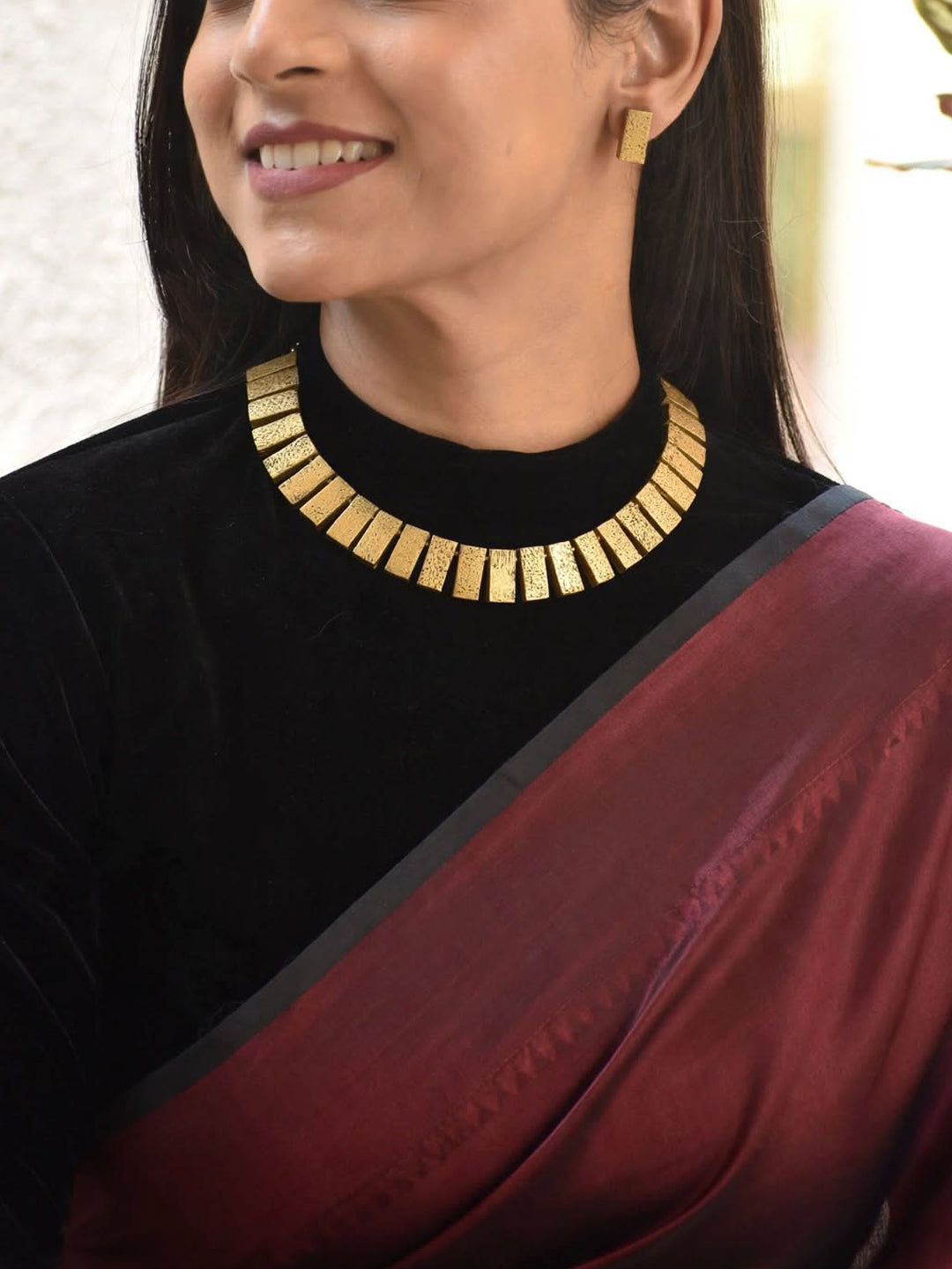 Rectangular Design Hand Painted Terracotta Jewellery Set
