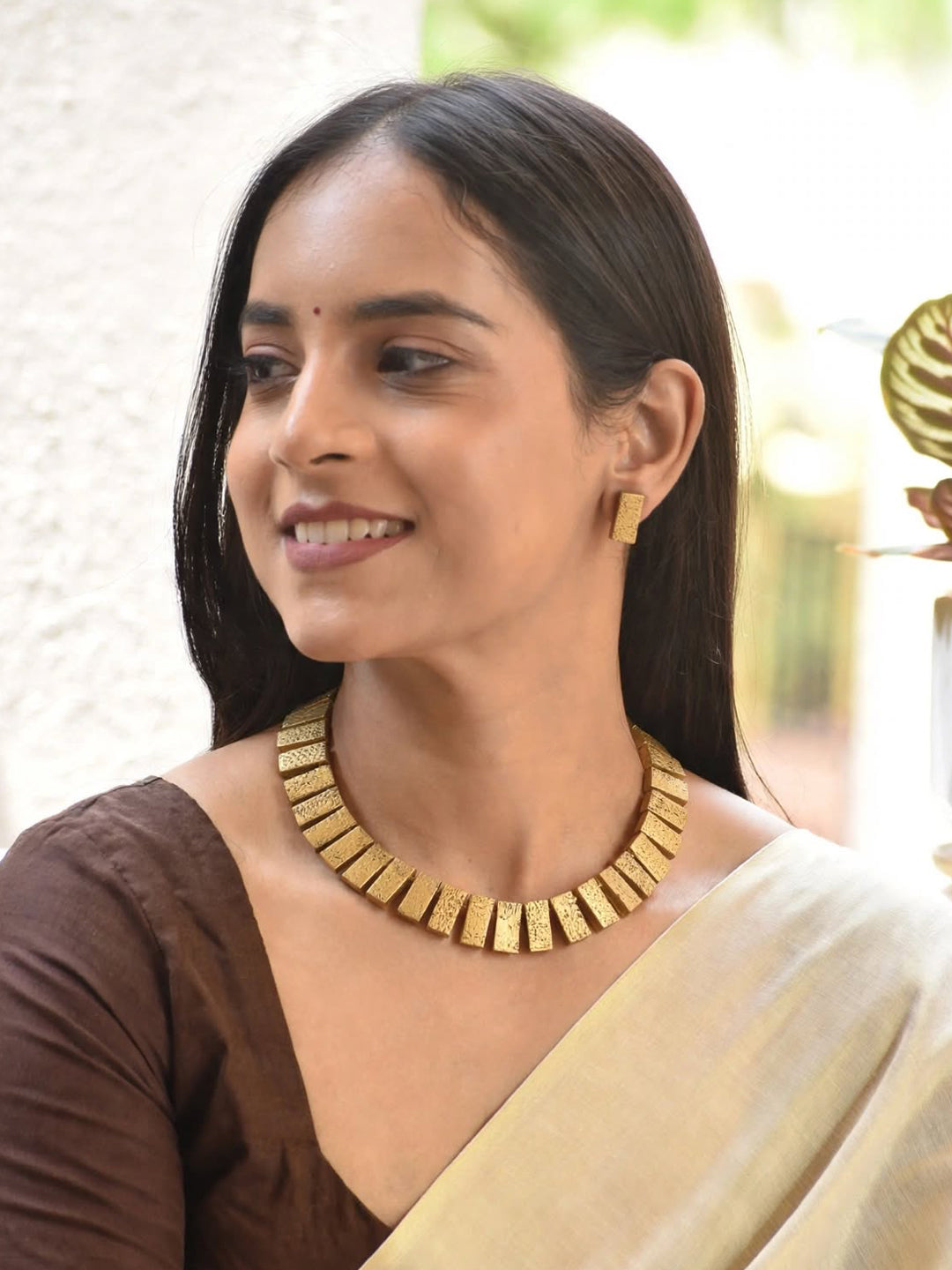 Rectangular Design Hand Painted Terracotta Jewellery Set