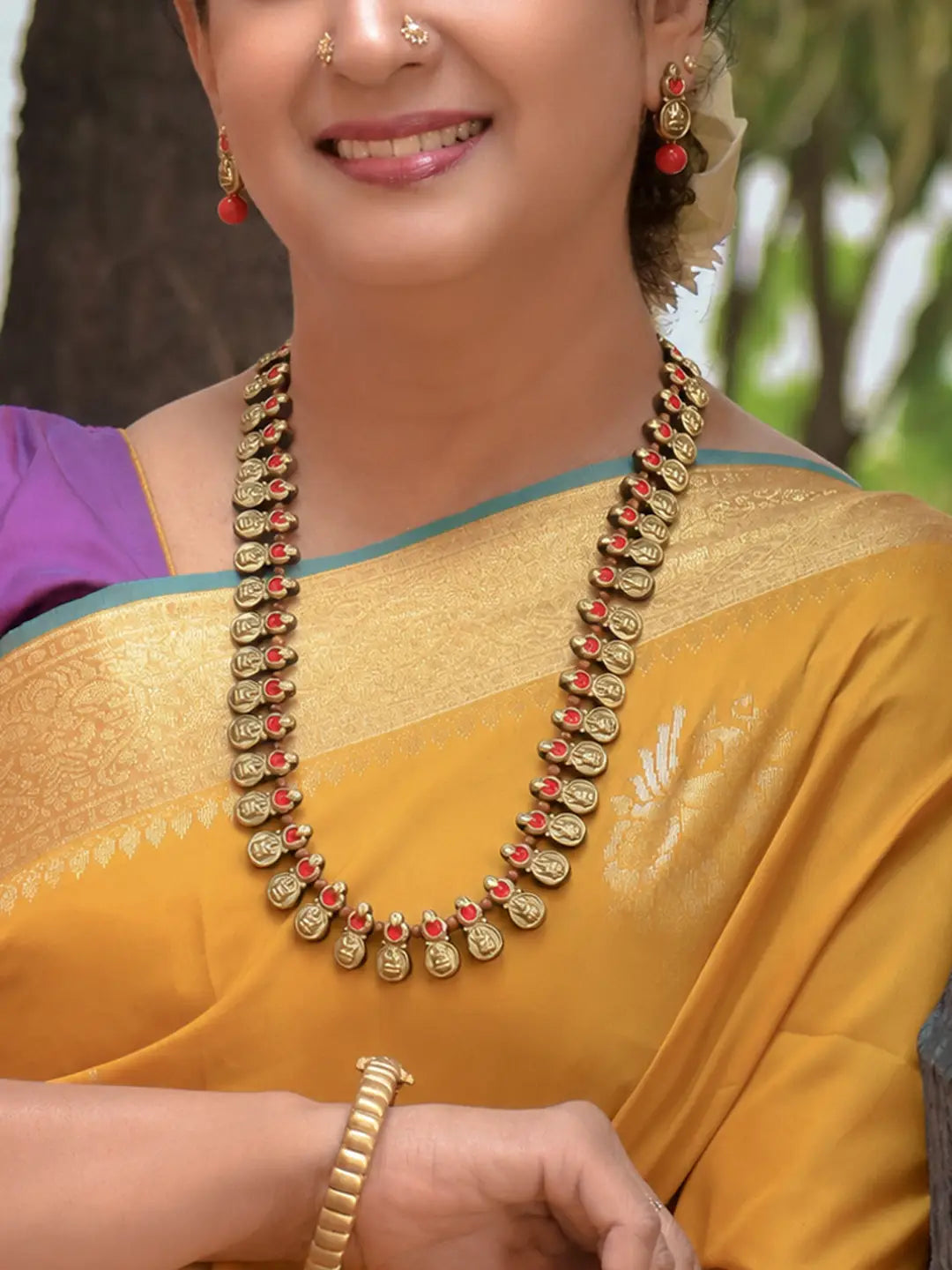 Lakshmi Design Hand Painted Terracotta Jewellery Set