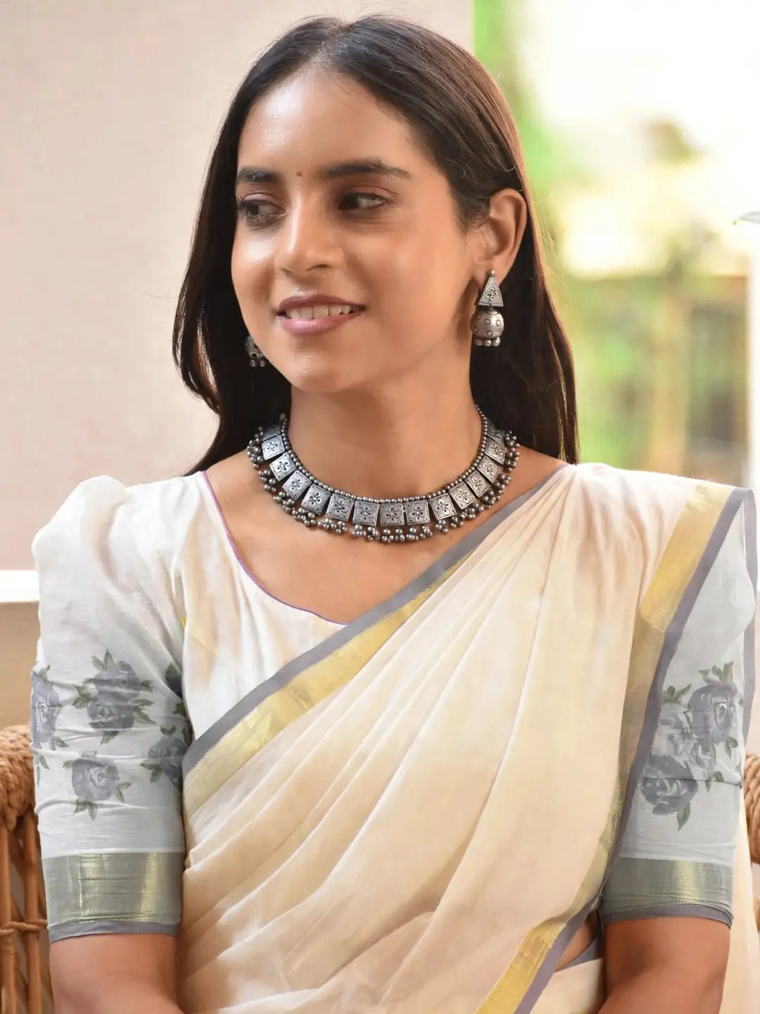 Rectangular Design Hand Painted Terracotta Jewelry Set