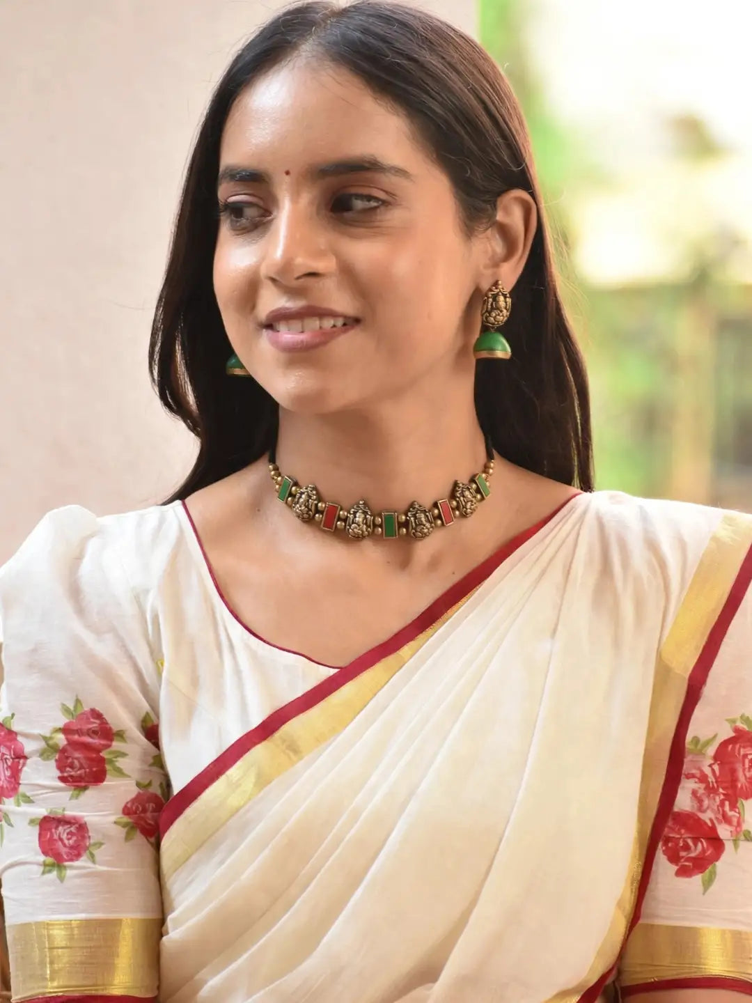 Mridulini — Ganesha Design Hand Painted Terracotta Jewelry Set