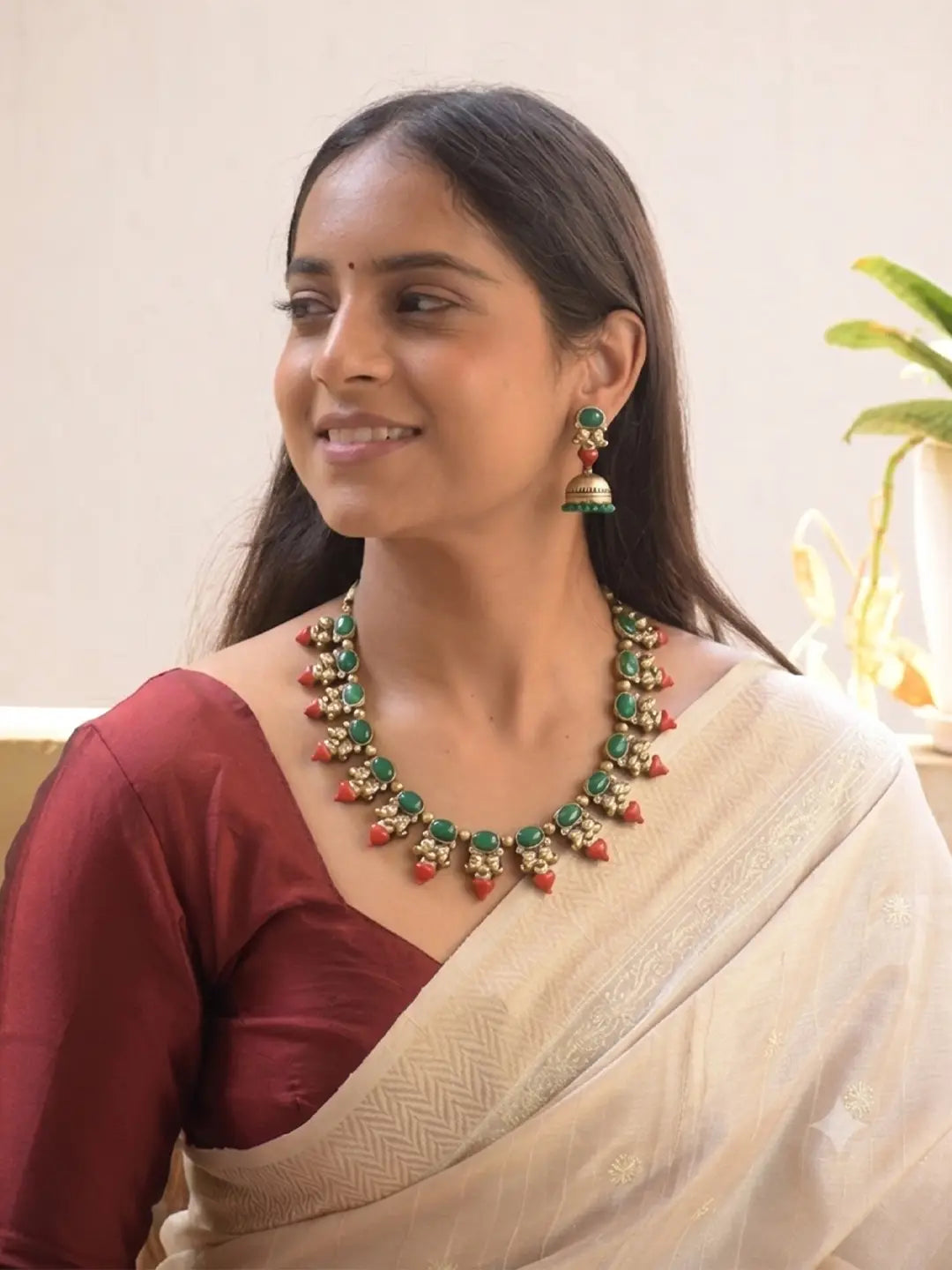 Ranjita — Mango Design Hand Painted Finish Terracotta Jewelry Set