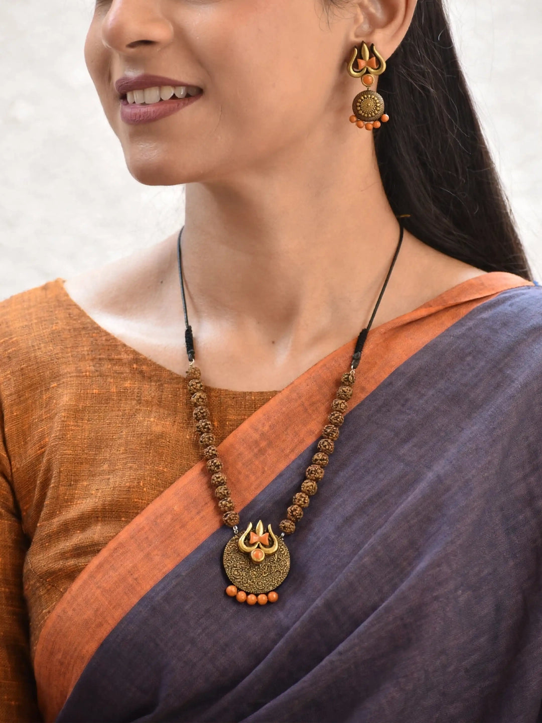 Handmade Trishul Antique Gold Necklace Set