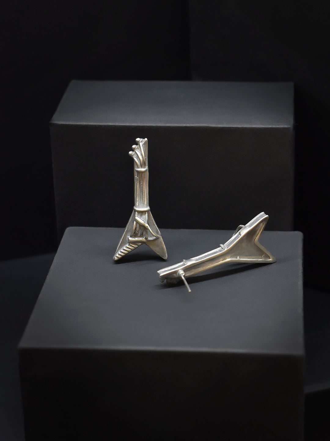 Silver Plated Arrow Design Stud Earring