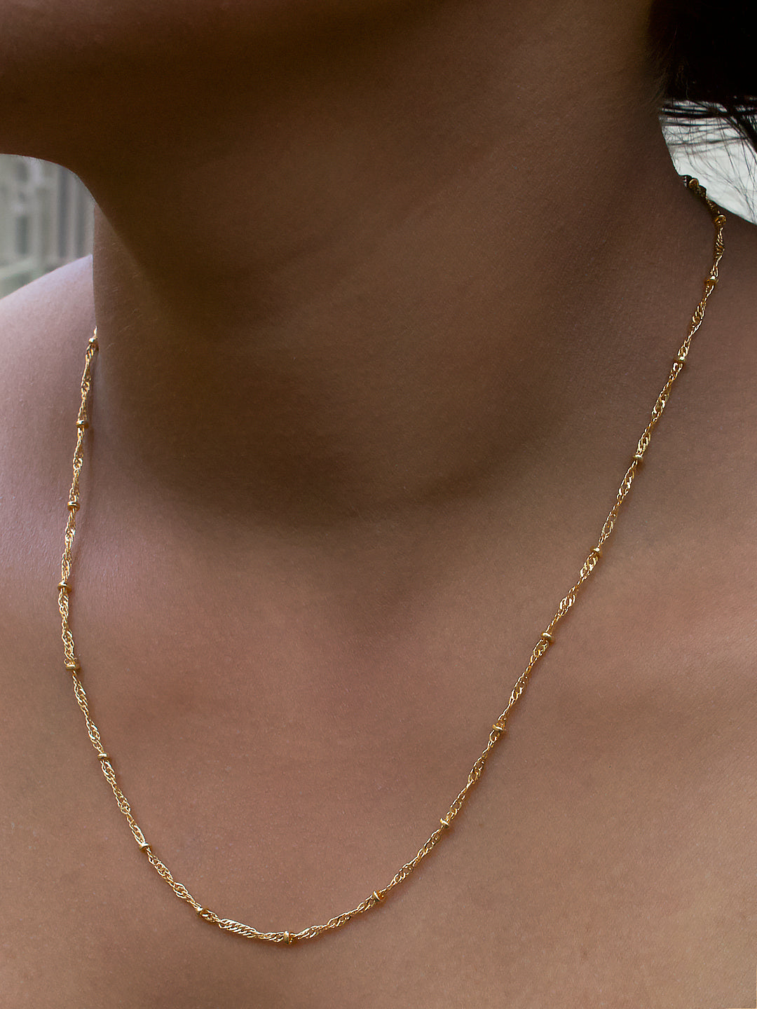 Avismaya Gold Plated Geometric Design Necklace Chain
