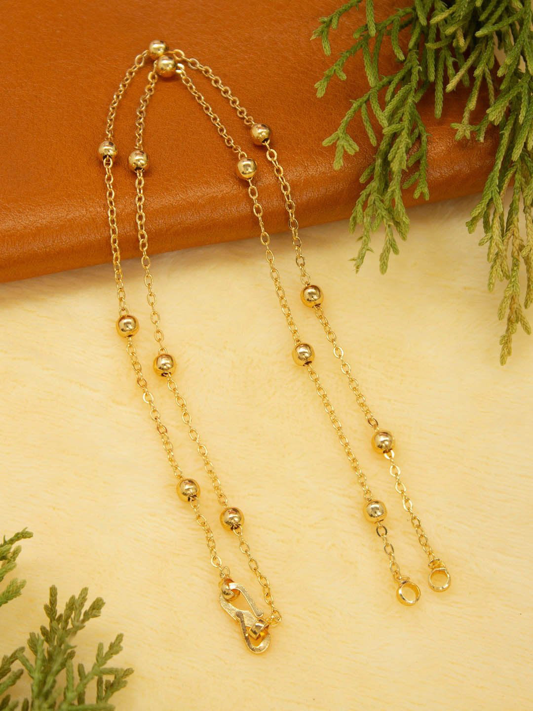 Avismaya Gold Plated Geometric Design Necklace Chain
